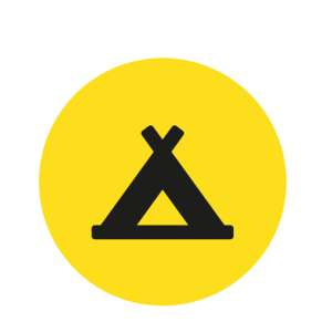 Pictogramme noir représentant une tente